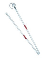 Laska dla niewidomych i niedowidzących białą składana członowa