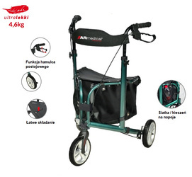 AR-030 CHODZIK trójkołowy aluminiowy z siedziskiem Super Light